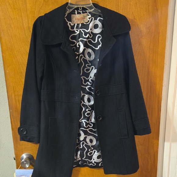 Criss Cross Jackets & Blazers - Black Women's Coat Size SMALL: B